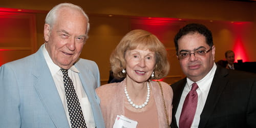Richard and Patricia Pogue with Cliff Megerian, MD, FACS, President, University Hospitals