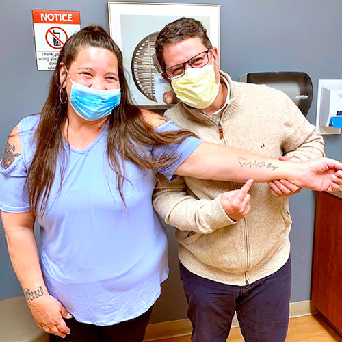 Kathleen Black and Dr. Cristian Baeza