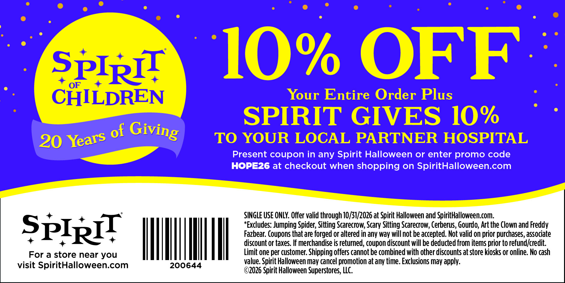 Spirit Halloween Coupon