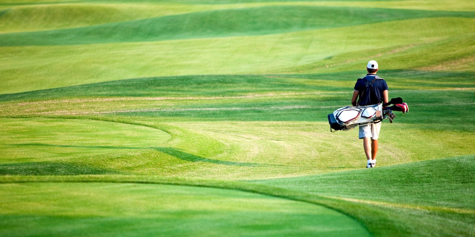 Golf Hero Golfer with Bag and Walking.
