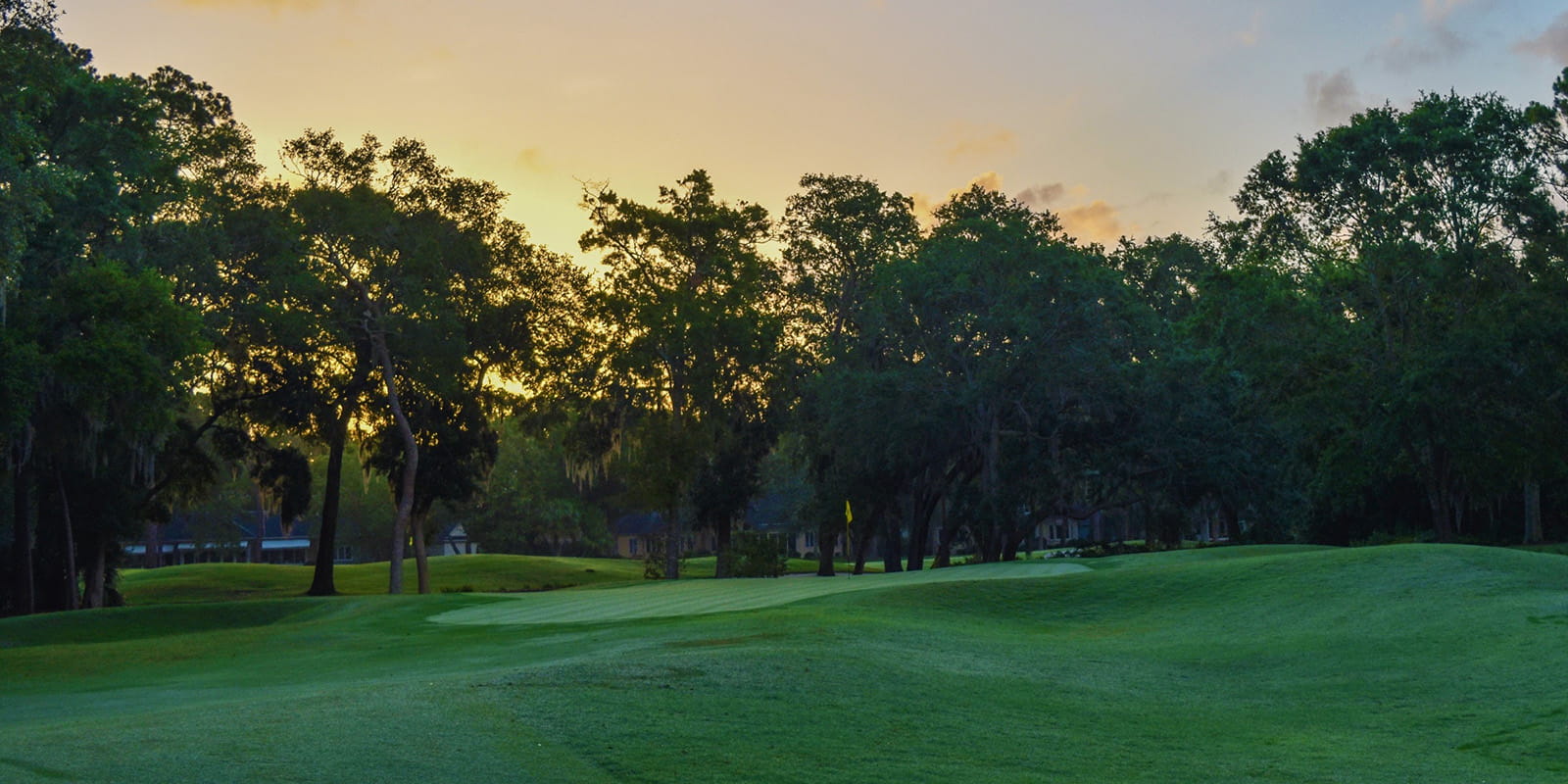 Golf course at sunrise